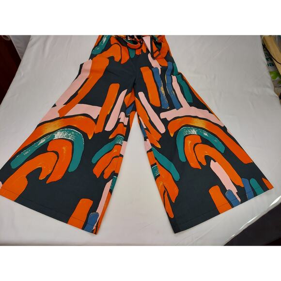 Anthropologie Bel Kazan Arches Wide Leg Jumpsuit Abstract Boho Colorful NEW Sz M - Picture 11 of 11